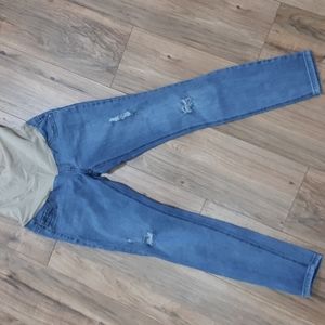 Medium wash maternity jeans